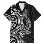 New Zealand Hammerhead Shark Family Matching Mermaid Dress and Hawaiian Shirt Maori Haehae Mangopare Black - Aussie Hoodie