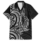 New Zealand Hammerhead Shark Family Matching Puletasi and Hawaiian Shirt Maori Haehae Mangopare Black - Aussie Hoodie