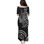 New Zealand Hammerhead Shark Family Matching Puletasi and Hawaiian Shirt Maori Haehae Mangopare Black - Aussie Hoodie