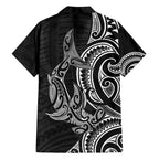 New Zealand Hammerhead Shark Family Matching Tank Maxi Dress and Hawaiian Shirt Maori Haehae Mangopare Black - Aussie Hoodie