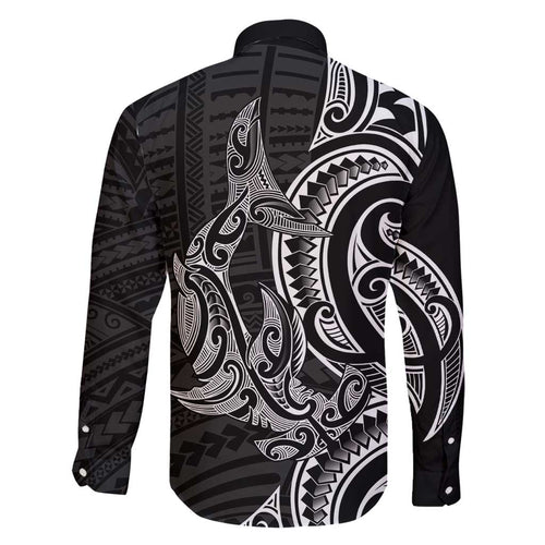 New Zealand Hammerhead Shark Family Matching Tank Maxi Dress and Hawaiian Shirt Maori Haehae Mangopare Black - Aussie Hoodie