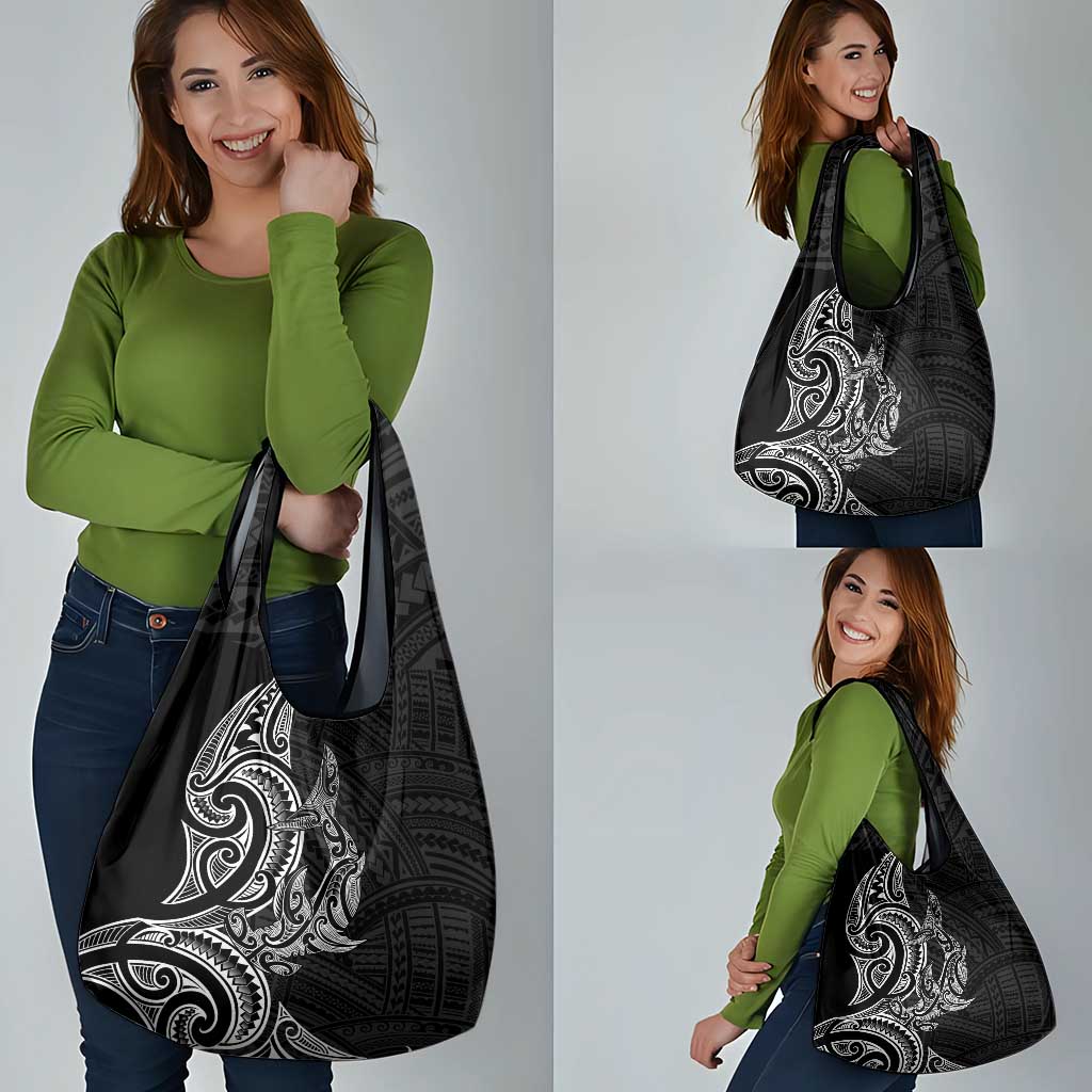 New Zealand Hammerhead Shark Grocery Bag Maori Haehae Mangopare Black - Aussie Hoodie