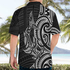 New Zealand Hammerhead Shark Hawaiian Shirt Maori Haehae Mangopare Black - Aussie Hoodie