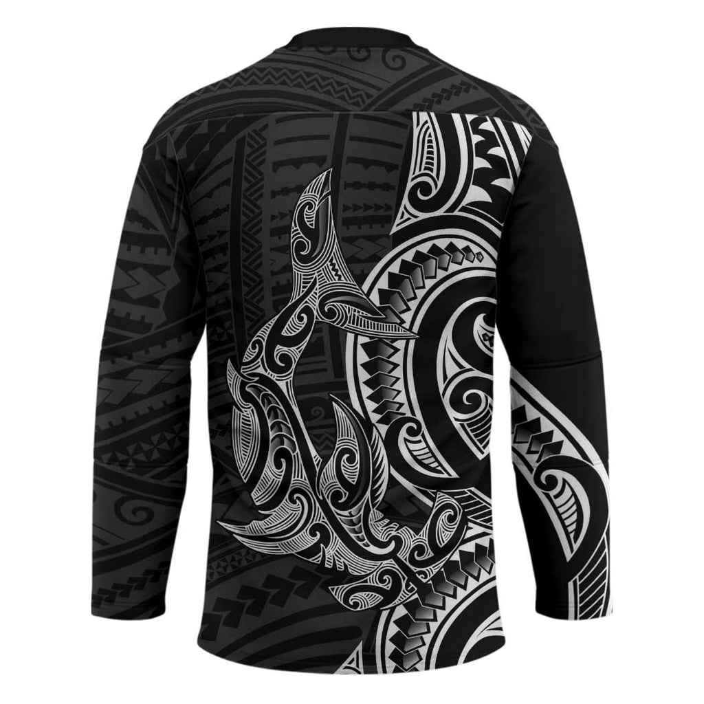 New Zealand Hammerhead Shark Hockey Jersey Maori Haehae Mangopare Black - Aussie Hoodie