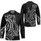 New Zealand Hammerhead Shark Hockey Jersey Maori Haehae Mangopare Black - Aussie Hoodie