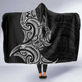 New Zealand Hammerhead Shark Hooded Blanket Maori Haehae Mangopare Black - Aussie Hoodie