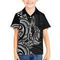New Zealand Hammerhead Shark Kid Hawaiian Shirt Maori Haehae Mangopare Black - Aussie Hoodie