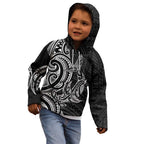 New Zealand Hammerhead Shark Kid Hoodie Maori Haehae Mangopare Black - Aussie Hoodie