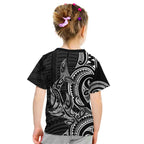 New Zealand Hammerhead Shark Kid T Shirt Maori Haehae Mangopare Black - Aussie Hoodie