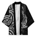 New Zealand Hammerhead Shark Kimono Maori Haehae Mangopare Black - Aussie Hoodie