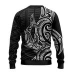 New Zealand Hammerhead Shark Ugly Christmas Sweater Maori Haehae Mangopare Black - Aussie Hoodie