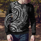 New Zealand Hammerhead Shark Ugly Christmas Sweater Maori Haehae Mangopare Black - Aussie Hoodie