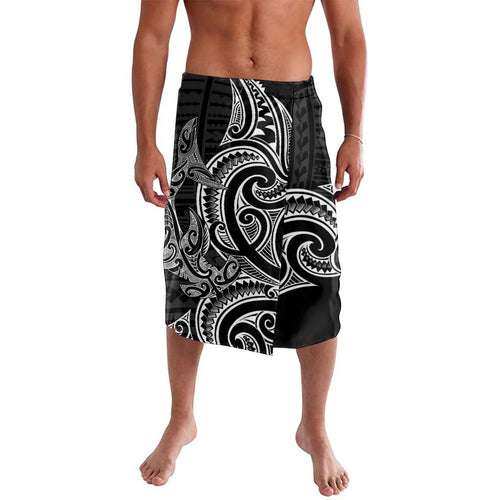 New Zealand Hammerhead Shark Lavalava Maori Haehae Mangopare Black - Aussie Hoodie