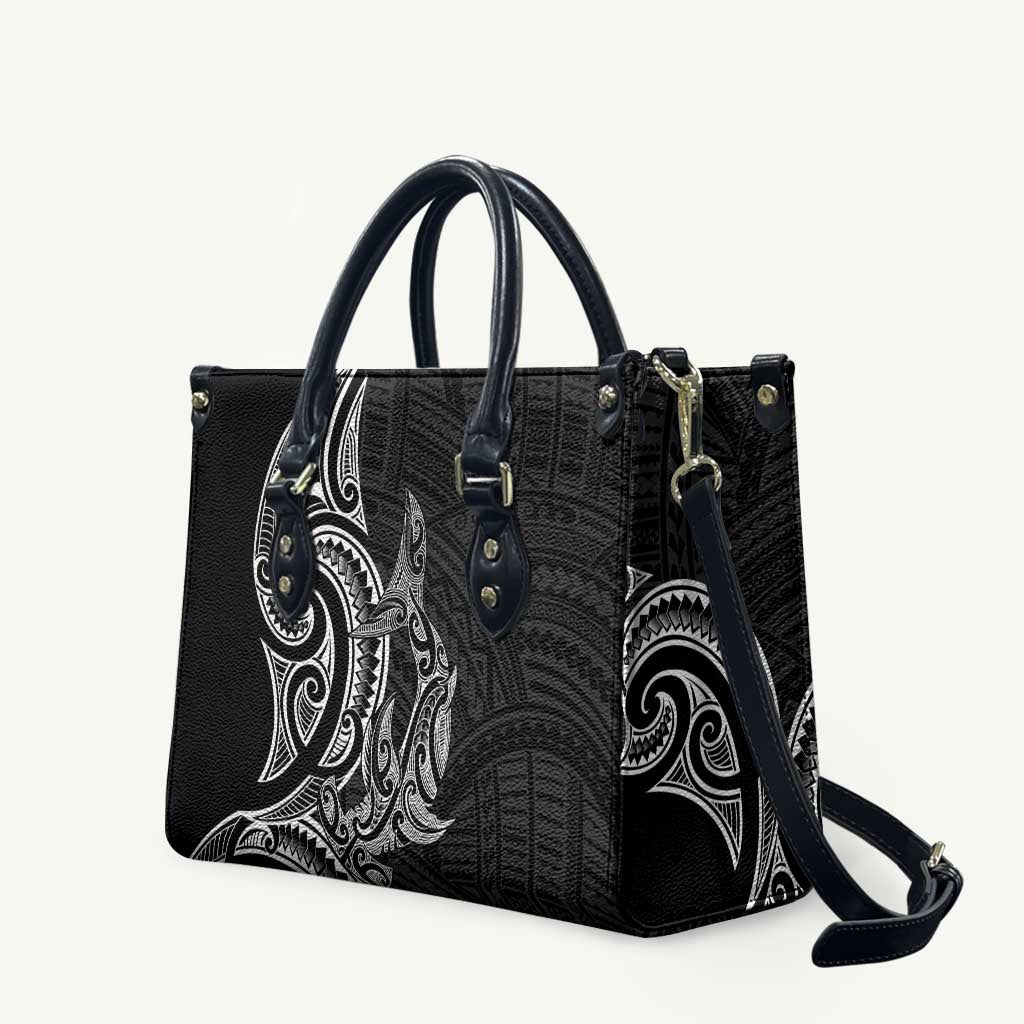 New Zealand Hammerhead Shark Leather Bag Maori Haehae Mangopare Black - Aussie Hoodie