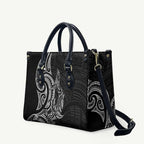 New Zealand Hammerhead Shark Leather Bag Maori Haehae Mangopare Black - Aussie Hoodie