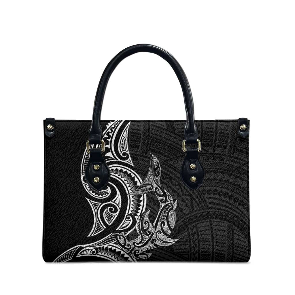 New Zealand Hammerhead Shark Leather Bag Maori Haehae Mangopare Black - Aussie Hoodie