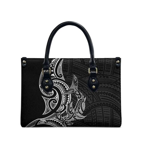 New Zealand Hammerhead Shark Leather Bag Maori Haehae Mangopare Black - Aussie Hoodie
