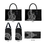 New Zealand Hammerhead Shark Leather Bag Maori Haehae Mangopare Black - Aussie Hoodie