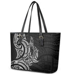 New Zealand Hammerhead Shark Leather Tote Bag Maori Haehae Mangopare Black - Aussie Hoodie