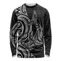 New Zealand Hammerhead Shark Long Sleeve Shirt Maori Haehae Mangopare Black - Aussie Hoodie