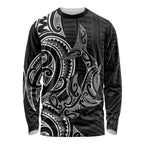 New Zealand Hammerhead Shark Long Sleeve Shirt Maori Haehae Mangopare Black - Aussie Hoodie