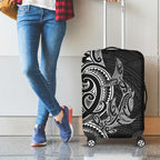 New Zealand Hammerhead Shark Luggage Cover Maori Haehae Mangopare Black - Aussie Hoodie