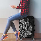 New Zealand Hammerhead Shark Luggage Cover Maori Haehae Mangopare Black - Aussie Hoodie
