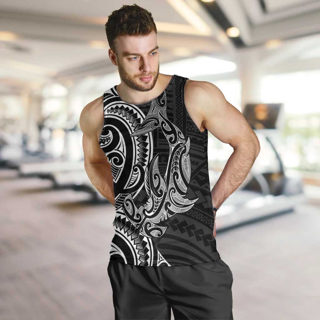 New Zealand Hammerhead Shark Men Tank Top Maori Haehae Mangopare Black - Aussie Hoodie