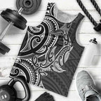 New Zealand Hammerhead Shark Men Tank Top Maori Haehae Mangopare Black - Aussie Hoodie