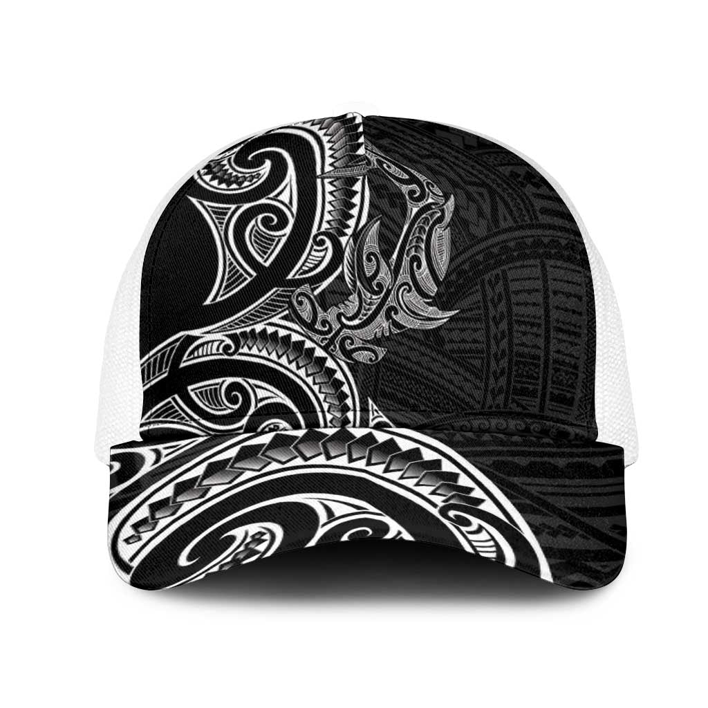 New Zealand Hammerhead Shark Mesh Trucker Cap Maori Haehae Mangopare Black - Aussie Hoodie
