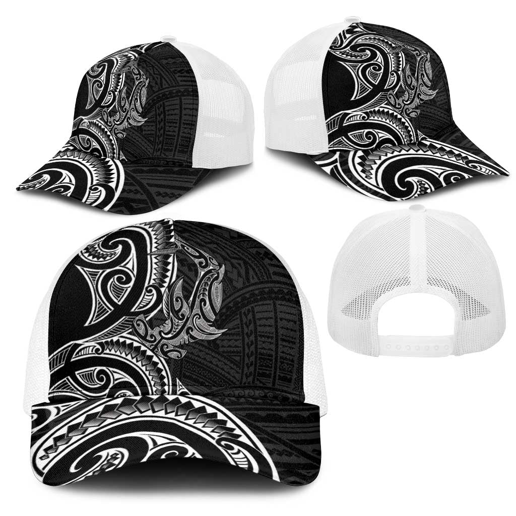 New Zealand Hammerhead Shark Mesh Trucker Cap Maori Haehae Mangopare Black - Aussie Hoodie