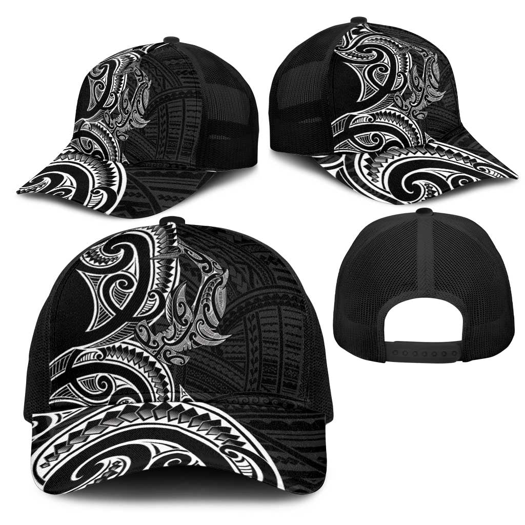 New Zealand Hammerhead Shark Mesh Trucker Cap Maori Haehae Mangopare Black - Aussie Hoodie