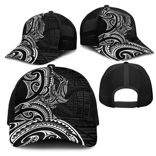 New Zealand Hammerhead Shark Mesh Trucker Cap Maori Haehae Mangopare Black - Aussie Hoodie