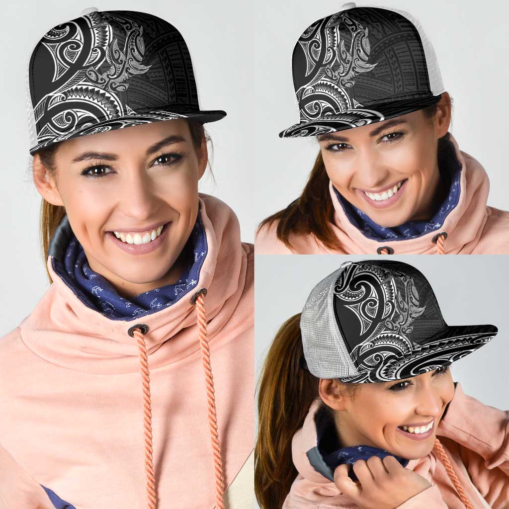 New Zealand Hammerhead Shark Mesh Trucker Cap Maori Haehae Mangopare Black - Aussie Hoodie