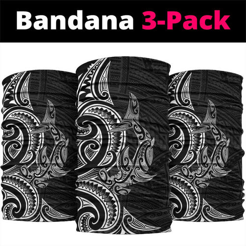 New Zealand Hammerhead Shark Neck Gaiter Maori Haehae Mangopare Black - Aussie Hoodie