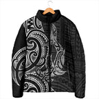 New Zealand Hammerhead Shark Padded Jacket Maori Haehae Mangopare Black - Aussie Hoodie