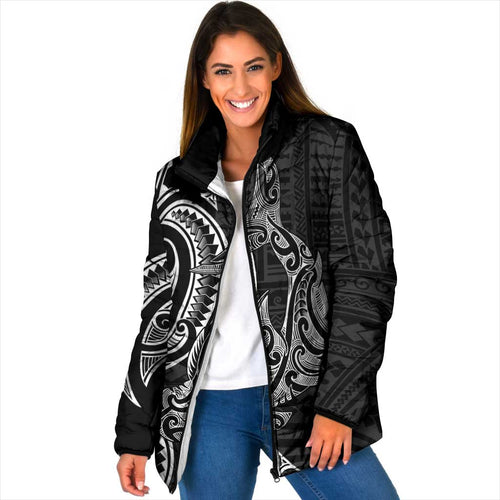 New Zealand Hammerhead Shark Padded Jacket Maori Haehae Mangopare Black - Aussie Hoodie