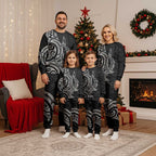 New Zealand Hammerhead Shark Christmas Pajama Set Maori Haehae Mangopare Black - Aussie Hoodie