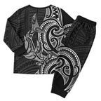 New Zealand Hammerhead Shark Christmas Pajama Set Maori Haehae Mangopare Black - Aussie Hoodie