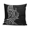 New Zealand Hammerhead Shark Pillow Cover Maori Haehae Mangopare Black - Aussie Hoodie