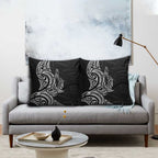 New Zealand Hammerhead Shark Pillow Cover Maori Haehae Mangopare Black - Aussie Hoodie