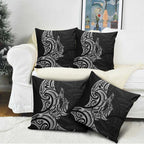 New Zealand Hammerhead Shark Pillow Cover Maori Haehae Mangopare Black - Aussie Hoodie