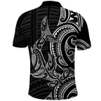 New Zealand Hammerhead Shark Polo Shirt Maori Haehae Mangopare Black - Aussie Hoodie