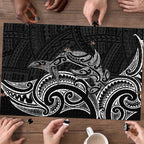 New Zealand Hammerhead Shark Puzzle Maori Haehae Mangopare Black - Aussie Hoodie