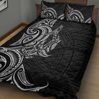 New Zealand Hammerhead Shark Quilt Bed Set Maori Haehae Mangopare Black - Aussie Hoodie