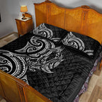 New Zealand Hammerhead Shark Quilt Bed Set Maori Haehae Mangopare Black - Aussie Hoodie