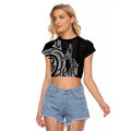 New Zealand Hammerhead Shark Raglan Cropped T Shirt Maori Haehae Mangopare Black - Aussie Hoodie