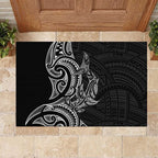 New Zealand Hammerhead Shark Rubber Doormat Maori Haehae Mangopare Black - Aussie Hoodie