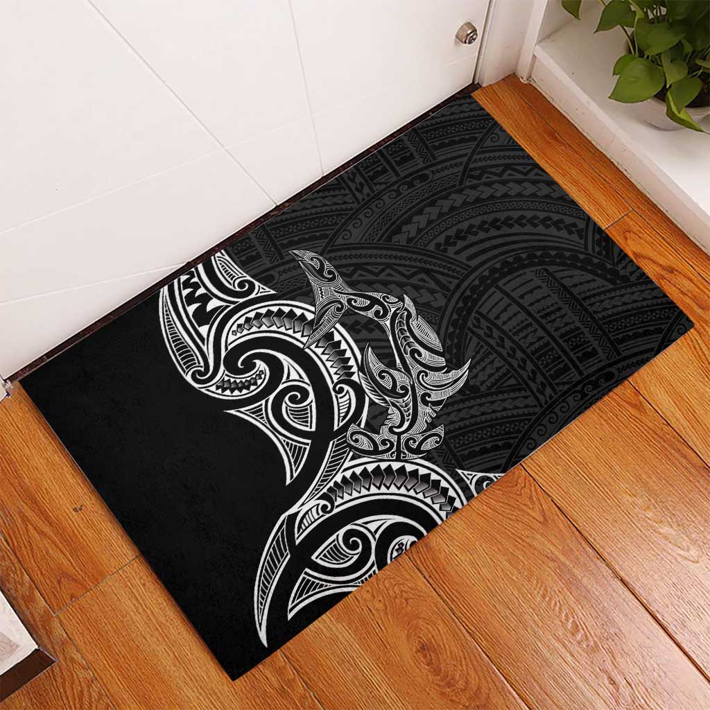 New Zealand Hammerhead Shark Rubber Doormat Maori Haehae Mangopare Black - Aussie Hoodie