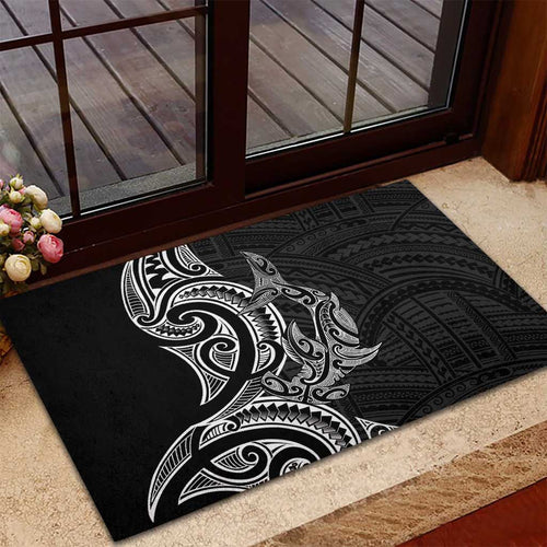 New Zealand Hammerhead Shark Rubber Doormat Maori Haehae Mangopare Black - Aussie Hoodie